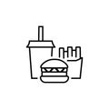 Icon juice, hamburger, potato. Vector illustration eps 10 Royalty Free Stock Photo