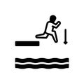 Black solid icon for Jump, leap and spurt