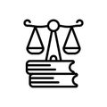 Black line icon for Justice, syllogism and law Royalty Free Stock Photo