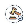 Color illustration icon for Justify, legitimate and licit Royalty Free Stock Photo
