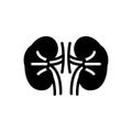 Black solid icon for Kidney, renal and anatomy