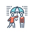 Color illustration icon for Kind, kindhearted and caring