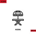 Icon kiosk or cafetaria. Outline, line or linear vector icon symbol sign collection