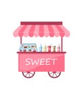 Icon of Kiosk with Cakes, Milkshakes Royalty Free Stock Photo