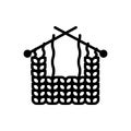 Black solid icon for Knitting, knitwork and yarn