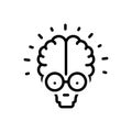 Black line icon for knowledge, intelligence and creativity