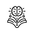 Black line icon for Knowledge, knowing and education