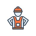 Color illustration icon for Labor, toiler and worker