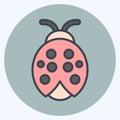 Icon Ladybug. suitable for Garden symbol. color mate style. simple design editable. design template vector. simple illustration Royalty Free Stock Photo