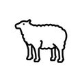 Black line icon for Lamb, baa lamb and sheep
