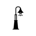 Black solid icon for Lamp Post, electric and electrically