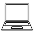 Icon laptop black contour of illustration Royalty Free Stock Photo