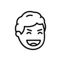 Black line icon for Laughing, guffaw and nicker Royalty Free Stock Photo