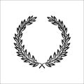 Icon laurel wreath - vector illustration Black