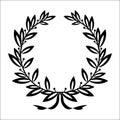 Icon laurel wreath - vector illustration Black