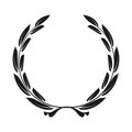 Icon laurel wreath - vector illustration Black