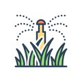 Color illustration icon for Lawn, grass and yard