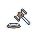 Color illustration icon for Lawsuit, legal action and judgement