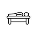 Black line icon for Lay, person and relax