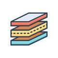 Color illustration icon for Layers, flake and lode