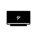 Black solid icon for Lcd, tv and digital Royalty Free Stock Photo