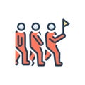 Color illustration icon for Leadership, sloganeering and catchphrase