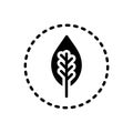 Black solid icon for Leaf, plant and floral