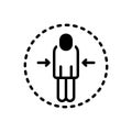 Black solid icon for Lean, weak and lanky