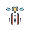 Color illustration icon for Learned, education and educated