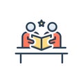 Color illustration icon for learners, teach and pupil