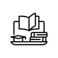 Black line icon for Learning, study and technology Royalty Free Stock Photo