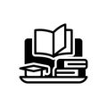 Black solid icon for Learning, study and technology Royalty Free Stock Photo