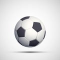 Icon leather soccer ball. Isolated on white background. Stock vector illustration.