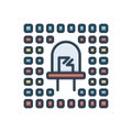 Color illustration icon for Led, bright and electronic Royalty Free Stock Photo