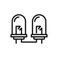 Black line icon for Led, bright and efficient Royalty Free Stock Photo