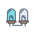 Color illustration icon for Led, bright and efficient Royalty Free Stock Photo