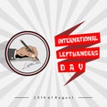 Left Hand writing `international lefthanders day`