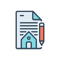 Color illustration icon for legacy, heritage and property