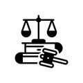 Black solid icon for Legally, law and justice