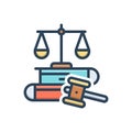 Color illustration icon for Legally, law and justice Royalty Free Stock Photo