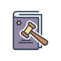 Color illustration icon for legitimate, authorized and hammer