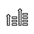 Black line icon for Level, scale and admeasure Royalty Free Stock Photo