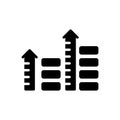 Black solid icon for Level, scale and gauge Royalty Free Stock Photo