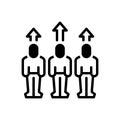 Black solid icon for Level Up, level and person