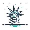 Mix icon for Liberty, statue and york Royalty Free Stock Photo