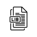 Black line icon for Libs, data and extension