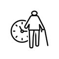 Black line icon for Lifetime, senile and life