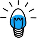 Icon of light bulb, electrical lighting item. Symbol of new idea, project, search for solution