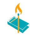 Icon lighted match Royalty Free Stock Photo
