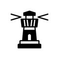 Black solid icon for Lighthouse, architecture and tower Royalty Free Stock Photo